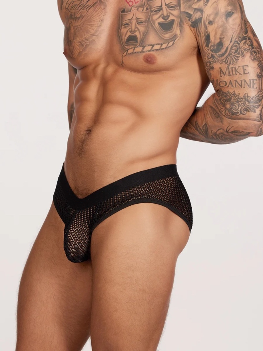 BodyAware New Mens Black Chevron Mesh Shaping Brief Medium Body Aware - Picture 7 of 16